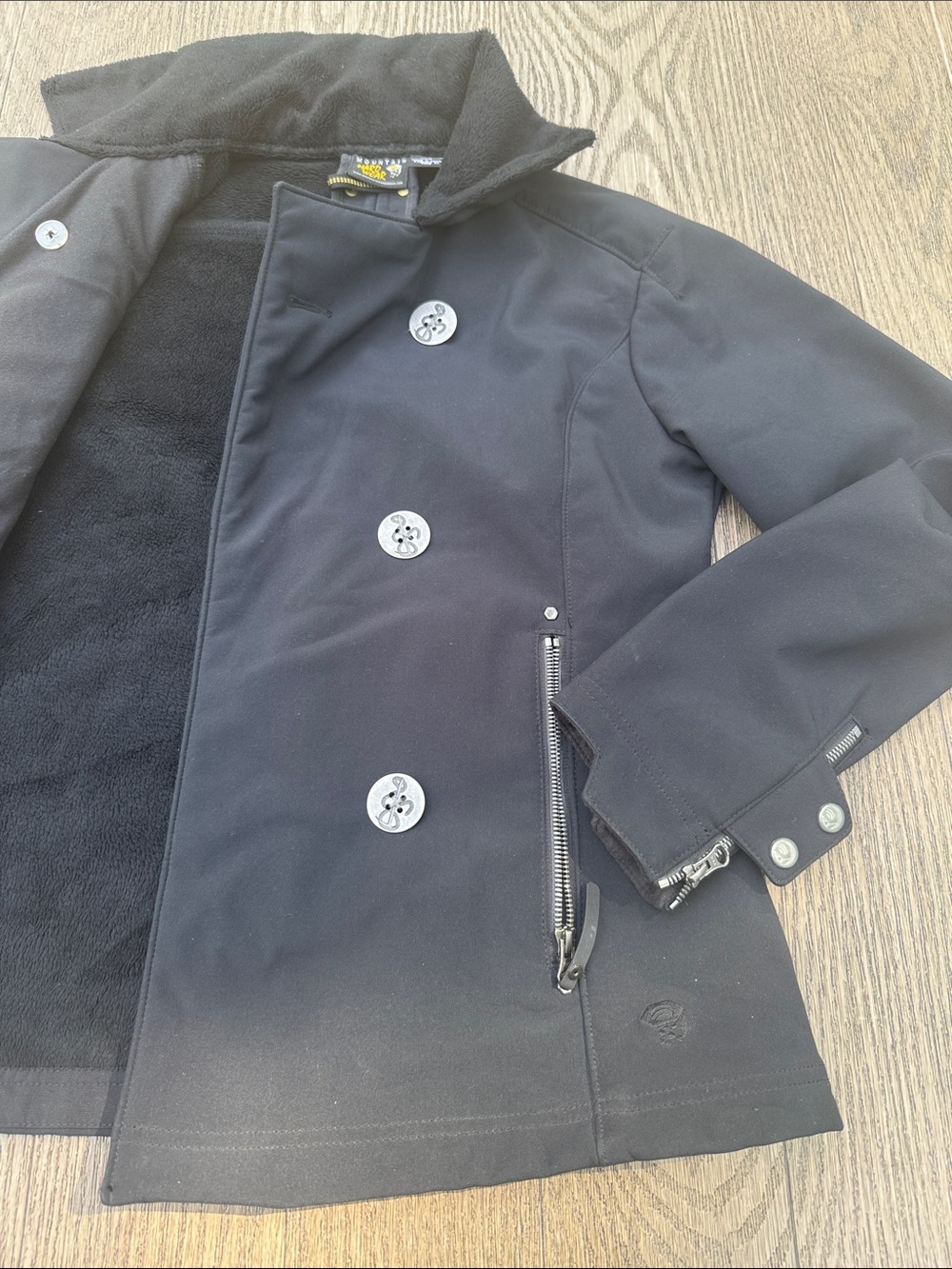 Mountain Hardwear Black Double-Breasted Pea Coat - Picture 4 of 5